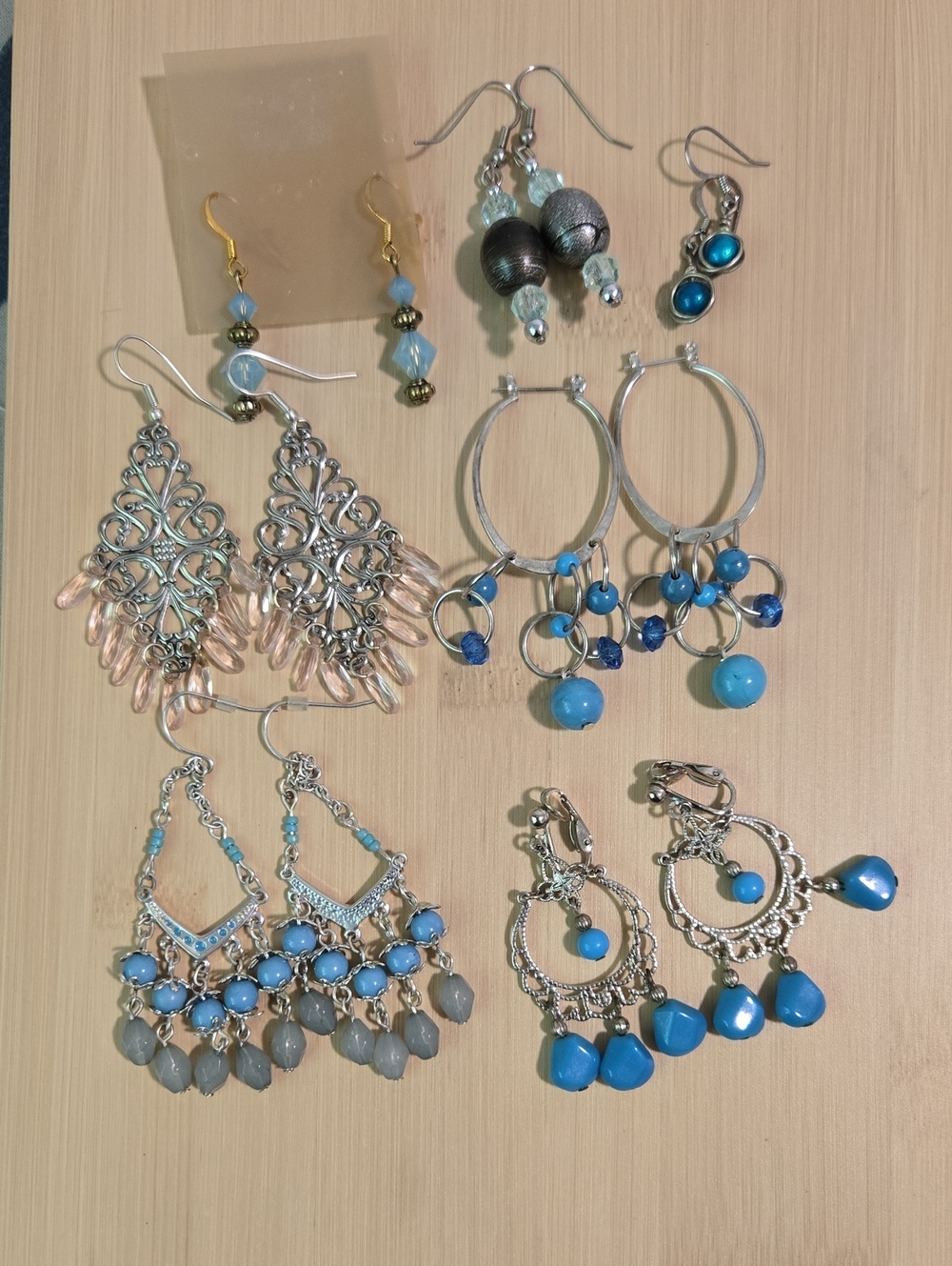 Blue Bead Dangle Earrings - Women Jewelry